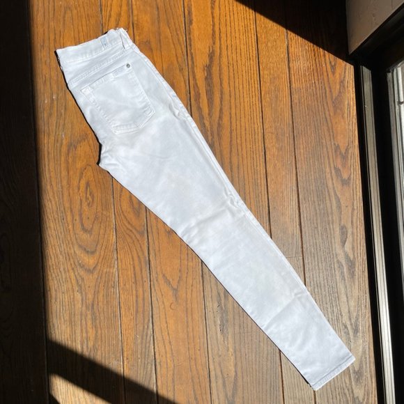 7 For All Mankind Skinny Mid-Rise White Jeans W27 - Picture 1 of 5